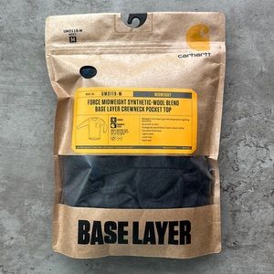 Carrhartt, force midweight, synthetic wool blend, base layer crewneck pocket top